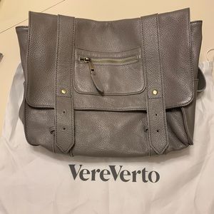 Grey Vereverto leather Convertible Backpack Shoulder Bag